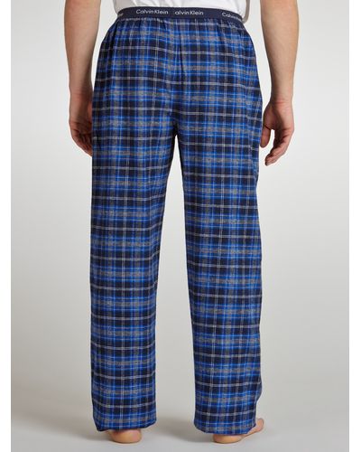Calvin Klein Flannel Check Pyjama Bottoms - Blue
