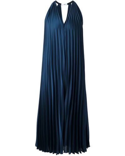 TOME Pleated Satin Dress - Blue