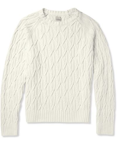 Hardy Amies Cable Knit Cotton Jumper - White