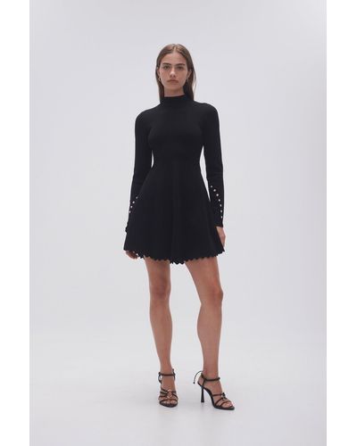 Lena Cut Out Knit Mini Dress, Black