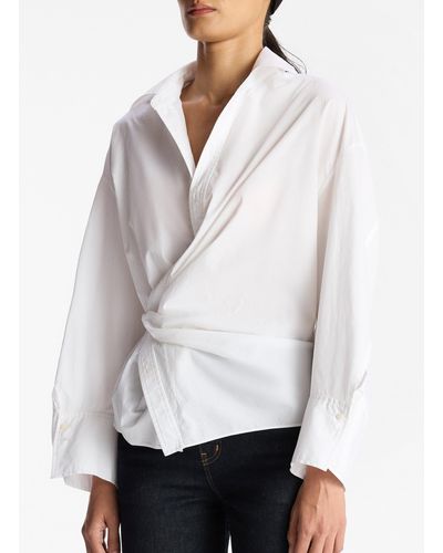 A.L.C. Madison Cotton Wrap Top In White