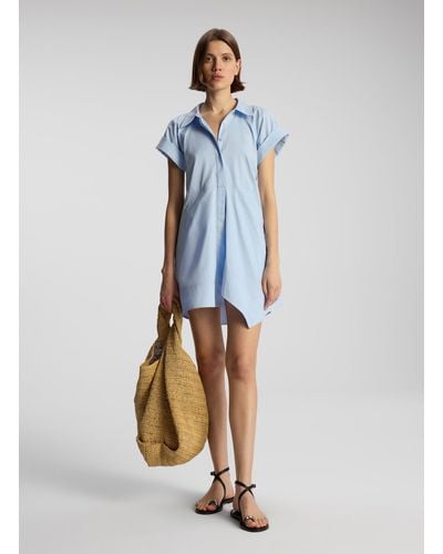 A.L.C. Julie Cotton Mini Shirtdress - Blue