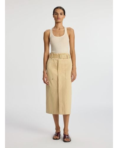 A.L.C. Maia Cotton Midi Skirt - Natural