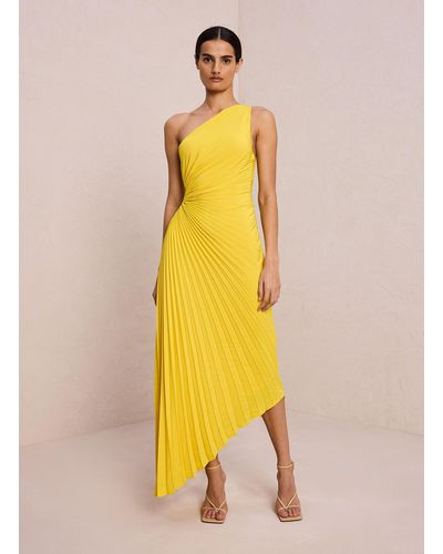 A.L.C. Delfina Matte Pleated Dress - Yellow