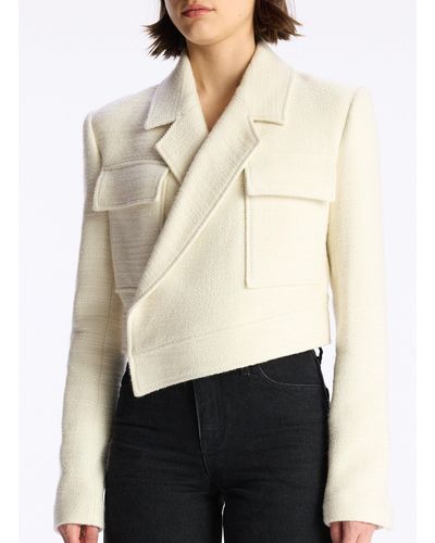 A.L.C. Reeve Cropped Tweed Jacket - White