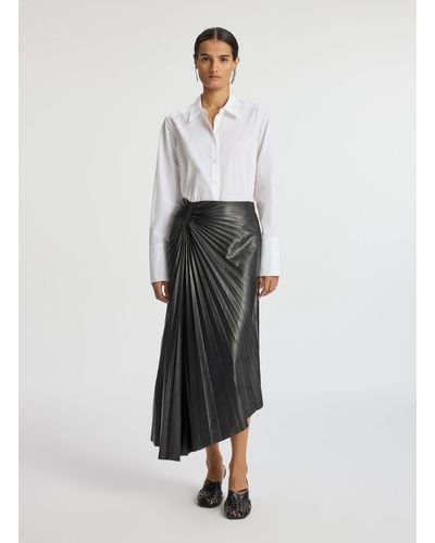 A.L.C. Tracy Vegan Leather Skirt - Blue