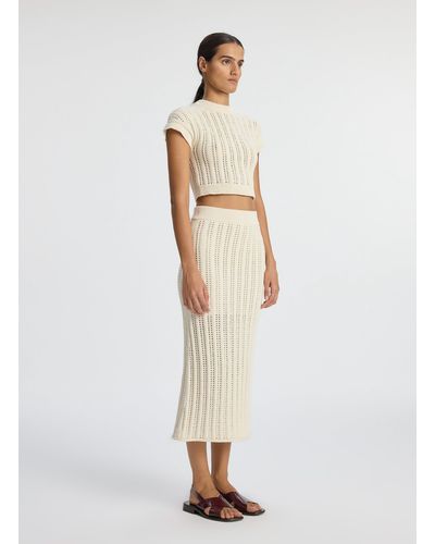 A.L.C. Aurora Crochet Midi Skirt - White