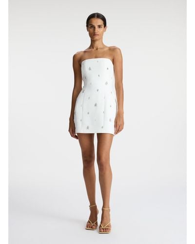 A.L.C. Elsie Strapless Embellished Mini Dress - White