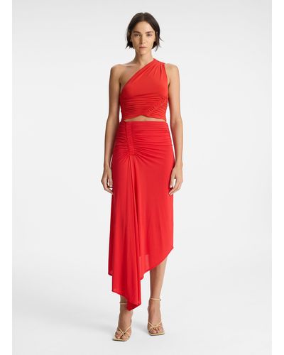 A.L.C. Adeline Jersey Midi Skirt - Red