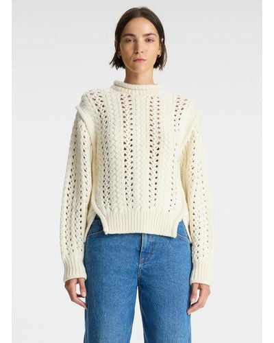 A.L.C. Chandler Cotton Cable Sweater - Natural