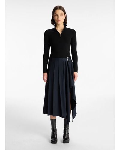A.L.C. Wayland Pleated Midi Skirt - Black