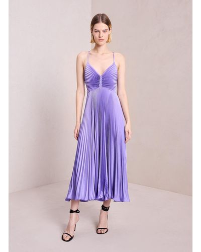 A.L.C. Gemini Pleated Midi Dress - Purple