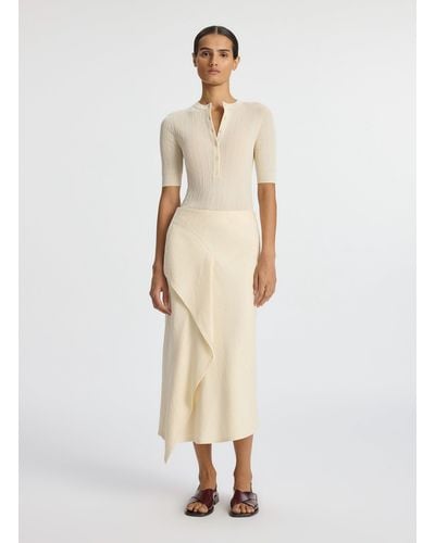 A.L.C. Lia Linen Midi Skirt - Natural