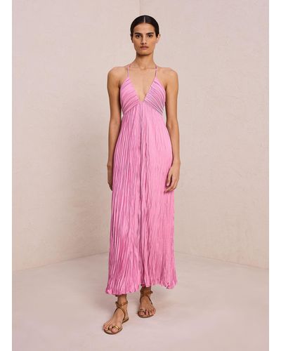 A.L.C. Angelina Satin Pleated Dress - Pink
