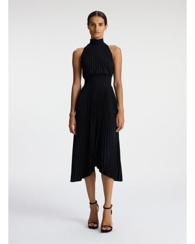 A.L.C. Renzo Matte Pleated Dress - Black