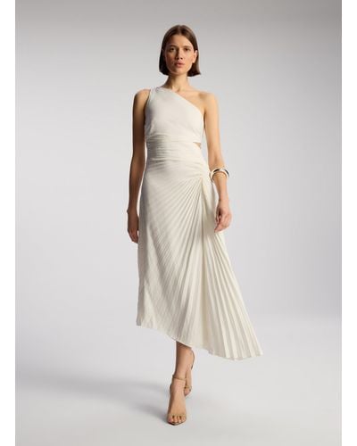 A.L.C. Dahlia Matte Pleated Dress - White