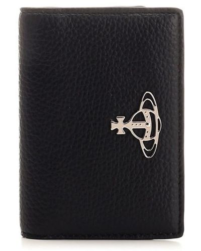 Vivienne Westwood Black Eco-leather Card Holder - White