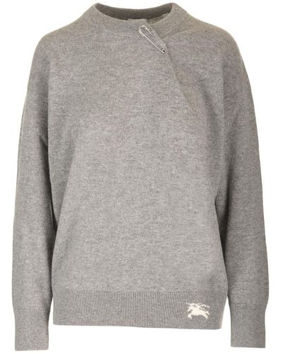 Burberry Pin Detail Sweater - Gray