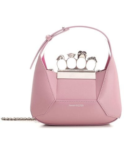 Alexander McQueen Mini "jeweled Hobo" Bag - Pink