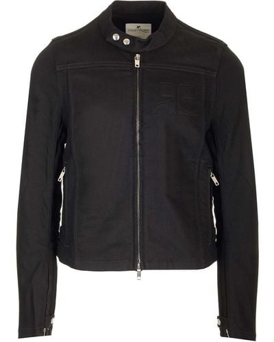 Courreges Denim Biker Jacket - Black