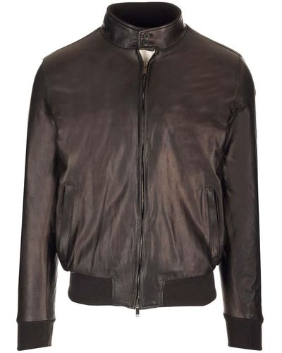 Al Duca d'Aosta Biker Leather Jacket - Black