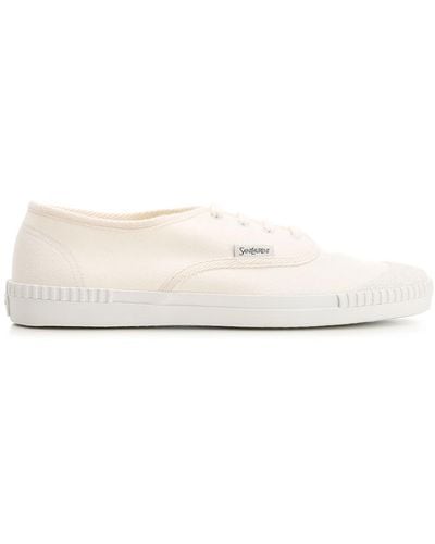 Saint Laurent Low Lace-up Sneakers - White