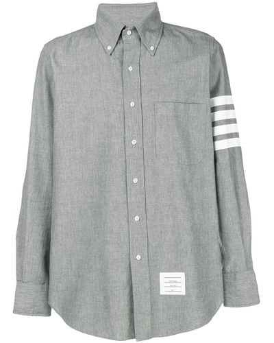 Thom Browne Chambray Cotton Shirt - Gray