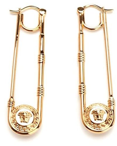 Versace Safety Pin Earrings - Metallic