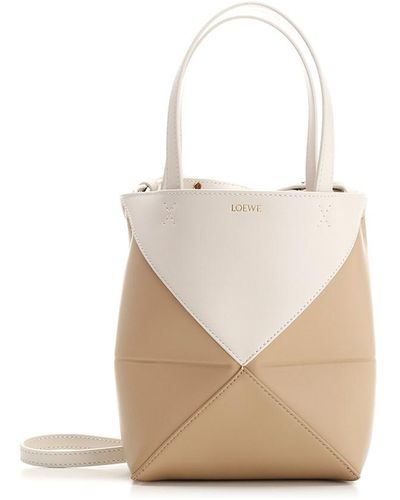 Loewe Two-tone "puzzle Fold" Mini Handbag - White