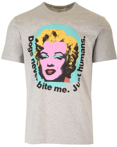 Comme des Garçons T-shirt With Marilyn Monroe Print - Gray