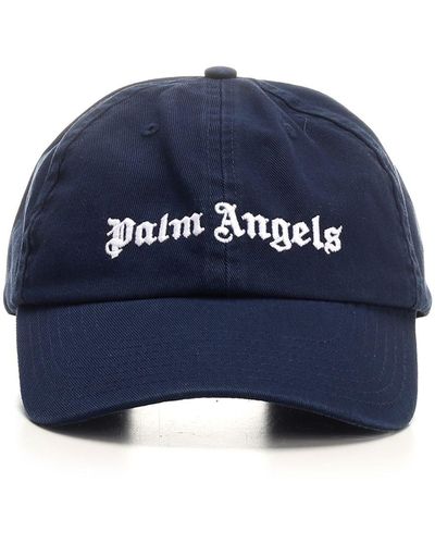 Palm Angels Blue Baseball Cap With Logo