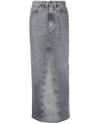 3x1 "charlotte" Denim Long Skirt - Gray