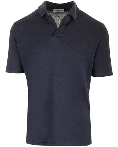 Al Duca d'Aosta Linen Jersey Polo Shirt - Blue