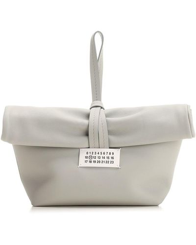 Maison Margiela Cultch In Light Gray Soft Leather - White