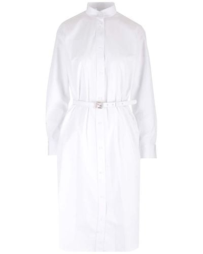 Fendi Cotton Polystyrene Midi Dress - White