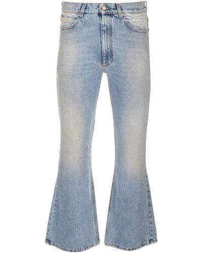ERL Boot Cut Cropped Jeans - Blue