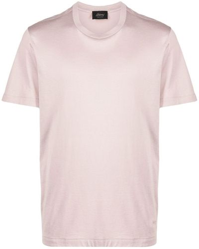 Brioni Silk And Cotton T-shirt - Pink