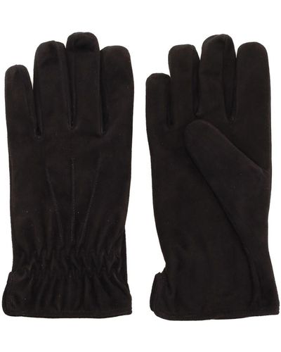 Al Duca d'Aosta Black Suede Gloves