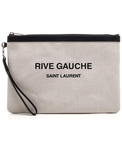 Saint Laurent Rive Gauche Clutch - Gray