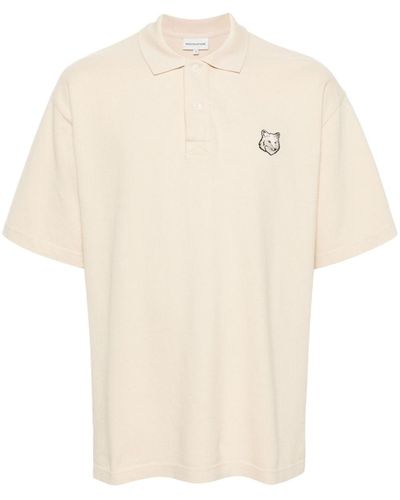 Maison Kitsuné Ivory Polo Shirt With Baby Fox Patch - Natural