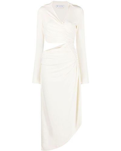 Off-White c/o Virgil Abloh Vi-crepe Draped Midi Dress - White