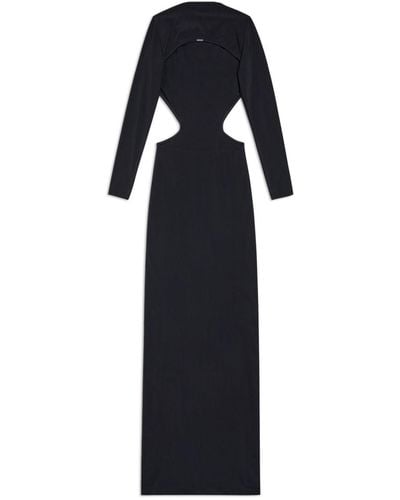 Balenciaga Cut Out Maxi Dress - Black
