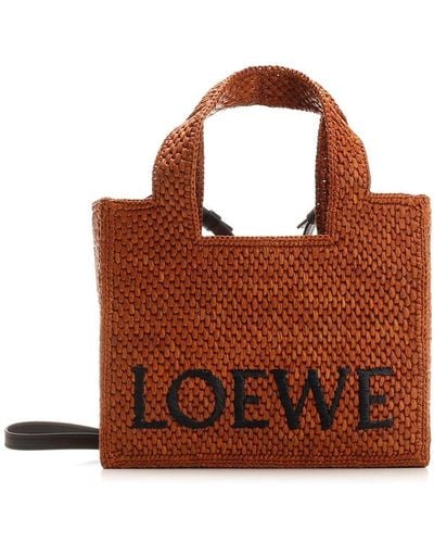 Loewe-Paulas Ibiza Small "font Tote" Hand Bag - Brown