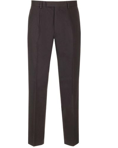 Zegna Cotton And Wool Pants - Gray