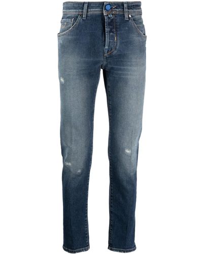 Jacob Cohen Faded Straight-leg Denim Jeans - Blue