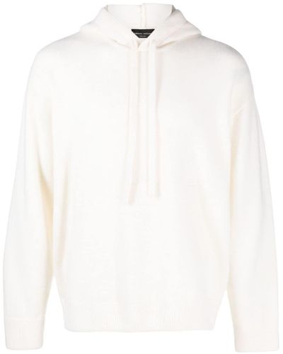 Roberto Collina Wool And Cashmere Hooded Sweater - White