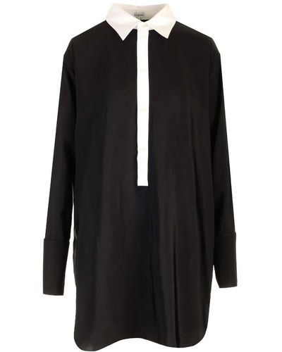 Loewe Viscose Blend Shirt Dress - Black
