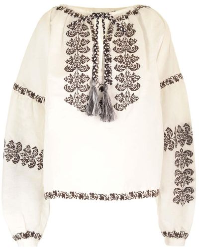 P.A.R.O.S.H. Embroidered Blouse - Natural