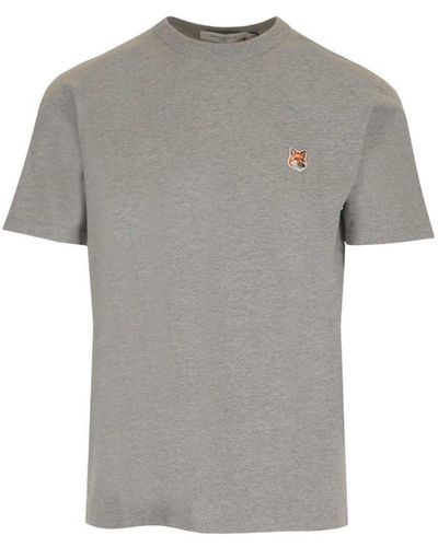 Maison Kitsuné T-shirt With Fox Head Patch - Grey