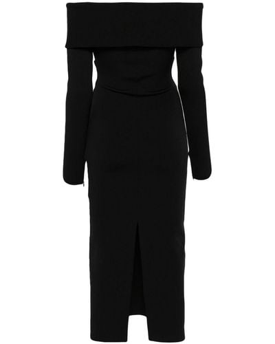 Roland Mouret Viscose Knit Midi Dress - Black
